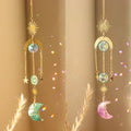 Crystal Moon Suncatcher Hanging Healing Natural Crystal Gemstone Star Moon Sun Catcher for Decoration Home Window Crystal Crafts