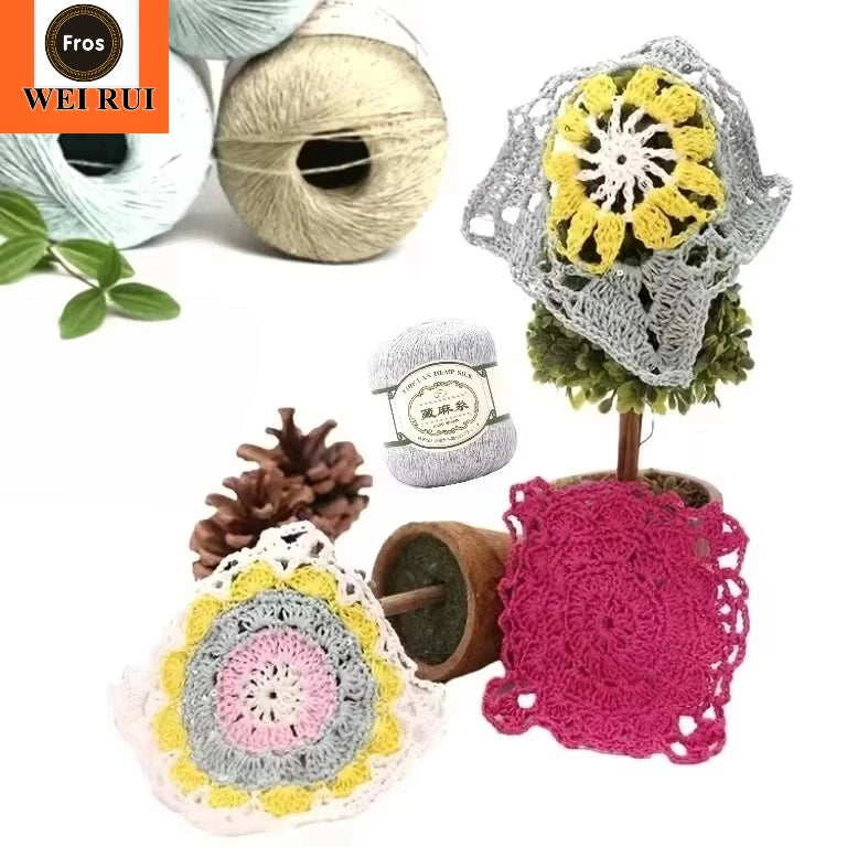 Wholesale Natural Plant Yarns Organic Linen Yarn Sequins Yarn