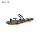 2024 Luxury Open Toe Flat Sandals Vacation Beach Casual Slide Design Anti-Slippery Waterproof Cushioning PU Upper
