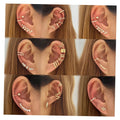 Vintage Style Zircon Leaf Clip Earrings Snake Earrings Snake Butterfly Pearl Leaf Clip Earrings Set for Women Jewelry Wholesale