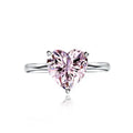 Love Heart CZ Engagement Rings Sterling Silver Fancy Shape Solitaire Ring for Women
