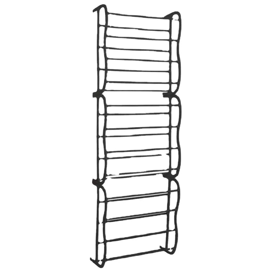Wall Mounted Simple Shoe Cabinet Multi-layer Assembled Shoe Rack with Double Tiers for Living Room Made of Plastic and Metal
