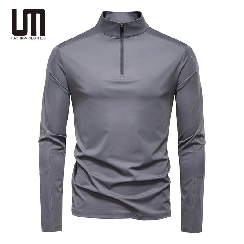 Clearance Sales UPF 100 Long Sleeve Half Zipper Pullover T-Shirt Spring Outdoor Fishing Hiking Tee Breathable Quick Dry Tops