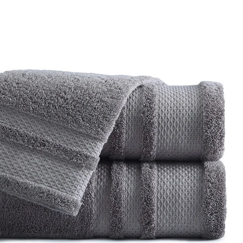 Customized Color Towel Sets 100% Cotton Dobby Jacquard Bordered Bathroom Towel Very Comfortable with Cheap Price