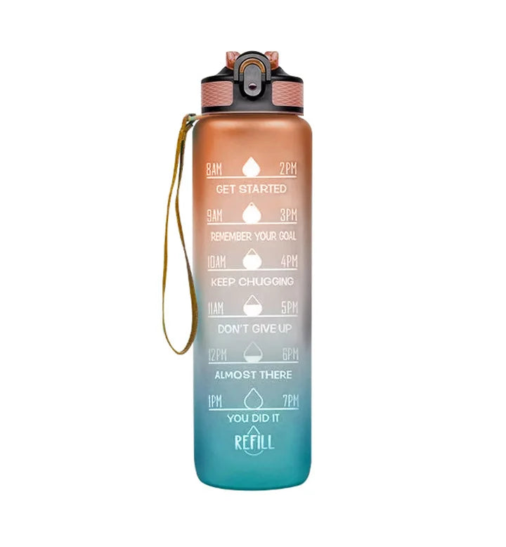 Hot Sale 1000ML Large Plastic Water Bottle with Motivational Time Marker for Fitness Gym Sports Water Bottles