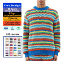 2026 Custom Logo Men's Jacquard Knitted Jumper Sweater Fashion Cotton Knitwear Thick and Breathable Anti-Shrink