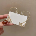 Vintage Shining Rhinestone Butterfly Earring Gold Plated Single Piece Ear Bone Clip Ear Hook Butterfly Ear Cuff