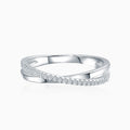 SGARIT 10K White Fine Jewelry 0.78CT Micro Pave Cross Shape Moissanite Wedding & Engagement Ring for Women