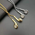 Good Quality Fashion Earphone Earplug Silver Gold Plated Crystal Diamond Stainless Steel Necklace Pendants for Men