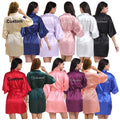 Custom logo RTS Luxury Colourful Satin Robe Women Bride Bridesmaid Robes Wedding Party Morning Dress