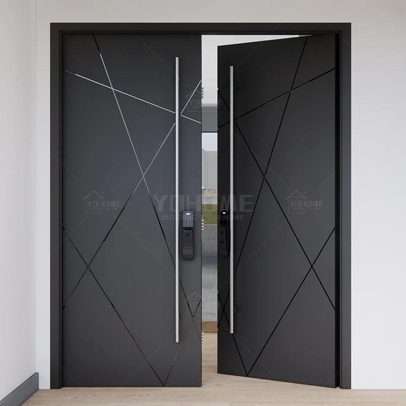 French Standard Entry Security Double Door With Frame Open Inside Luxury Exterior Double Doors Cast Aluminum Front Double Door