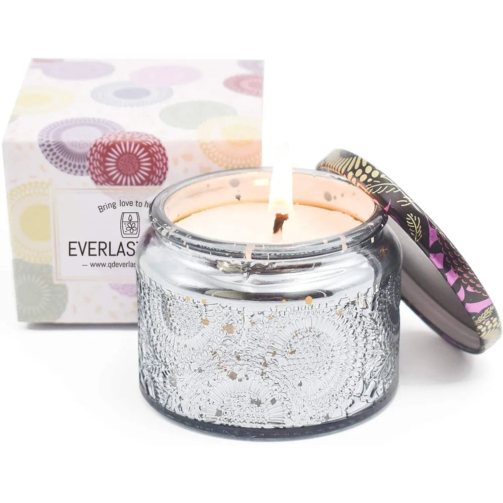 Newest Product 8oz Scented Soy Candles Silver Candle Jars