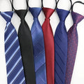 Factory Direct 84 Patterns Stock Tie Man Instant Black Zipper Tie Men Zip Neckties Polyester Zipper Neck Tie