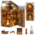 Minicity 3d Book Nook Public Library 3d Wooden Puzzle Miniature House Kit Book Nook 3d Puzzle Diy Craft Kit Diy Book Nook Kit