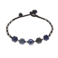Adjustable Macrame Quartz Beaded Bracelet with Lapis Lazuli Stone Fashionable Natural Gem Jewelry for Girls Friendship Gift