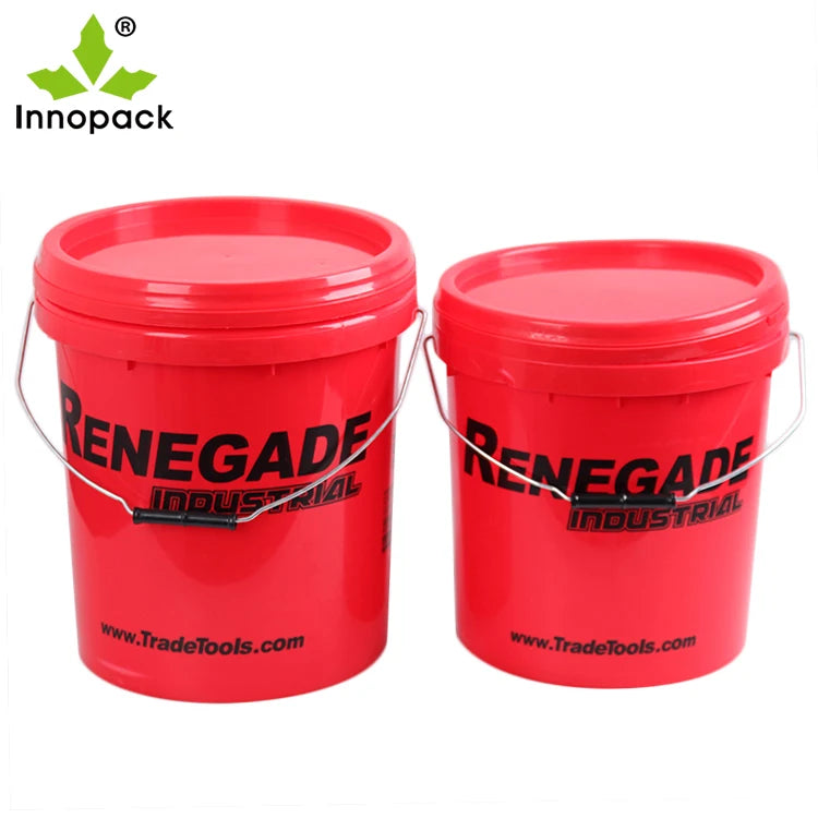 5 Liter Round Plastic Bucket paint Pail Plastic Handle
