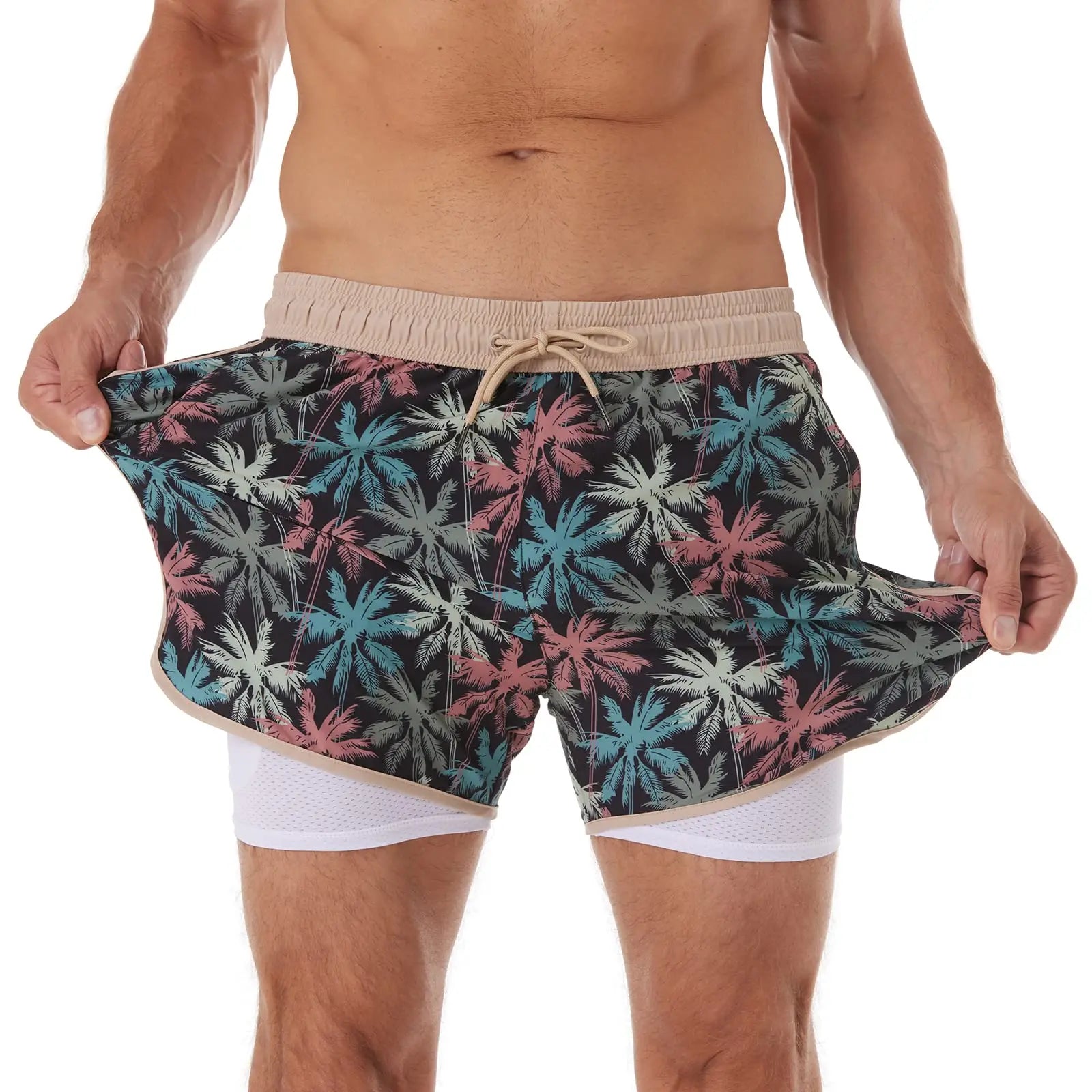 Summer Water-Reveal Beach Shorts Custom Fashion Men's Side slip Pockets Water Reactive Short Color Changing Swim Trunks