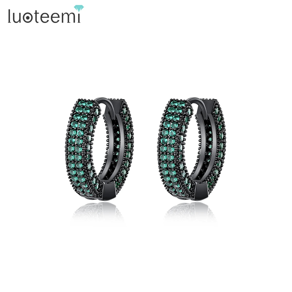 LUOTEEMI Hiphop Hoop Earing Brazilian Dainty Designer Zirconia European Earring for Man Huggies