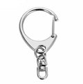 Key Ring with Chain Silver D Snap Hook Split Metal Keychain DIY Crafts Key Ring