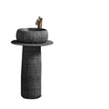Europe Vintage Style Ceramic floor basin pedestal bathroom ceramic wash hand basin with pedestal