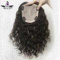 Good Quality Cuticle Remy Real Human Hair Toupee Injection Silk Base Clips Deep Curly Topper for Women