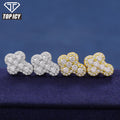 New Design Hip Hop Jewelry VVS D Moissanite Earring Cross Iced Out Jewelry 925 Sterling Silver Stud Earrings for Gift