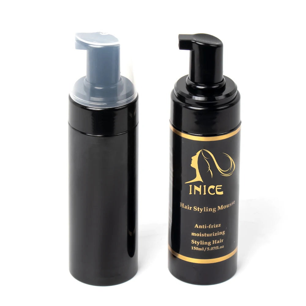 Inice Professional Eco-friendly Styling Afro Curly Wig Hair Mousse Spray Bottle Custom Logo Private Label Hair Extension Tools