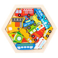 2026 New Arrival Children Wooden DIY Animal Jigsaw Puzzle Education Geometric Logic Thinking Hexagon Toys for Kids