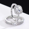 925S Silver Plated Paved Open Adjustable Diamond Ring Simulated Moissanite Diamond Wedding Ring Romantic Valentine's Ring Gift