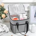 Grey Small Women Nurse Insulated Food Warmer Save Delivery Lunch Box Tote Bag for Ladies With Mesh Side Pockets