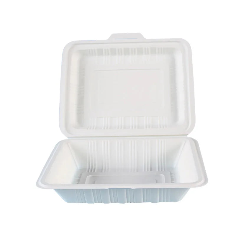 Custom Designed 100% Biodegradable Cornstarch Clamshell Bento Lunch Boxes 30 oz Capacity Bofa Brand for Takeaway Hotels Fast
