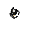 New Arrival Fashion Unisex Handmade Oil Drop Finger Ring Ins Trendy Pearl Enamel Ring Y2K Jewelry for Women Men