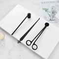 Custom Logo Candle Cutter Wick Trimmer Set Matte Black with Packaging-Fragrance Accessories