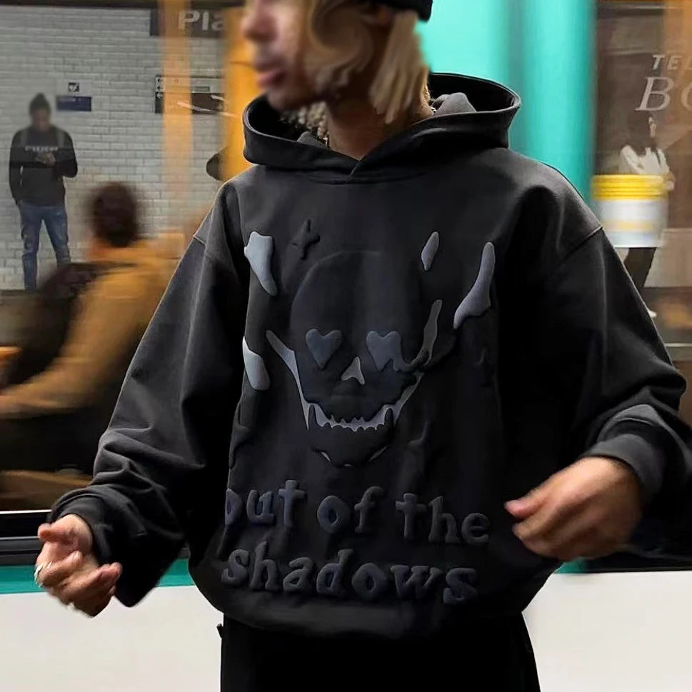 High Quality Foam Print Hoodies for Men Custom Heavyweight Plus Size Men's Hoodies Sweatshirts