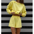 Summer Clothes for Women 2026 Outfit Custom logo Short Sweatsuit Sportswear Tracksuit 2 Piece Sweatshirt and Shorts Set