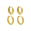 S925 Sterling Silver Designer Hoop Earrings Minimalist Geometric Twill Pattern Gold Earrings Texture Ear Buckle Earrings Women