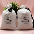 Baishun Recyclable Cotton Gift Bag with Drawstring Closure and Black Ribbon-Customizable Gift & Craft Item