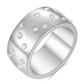 Brand New Hula Hoop 18k Gold-Plated Ring Stainless Steel Waterproof Men'S Zircon Ring