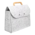 Business Eco-friendly Felt Tote Bag with Wooden Handle Portable File Organizer & Pouch Customizable