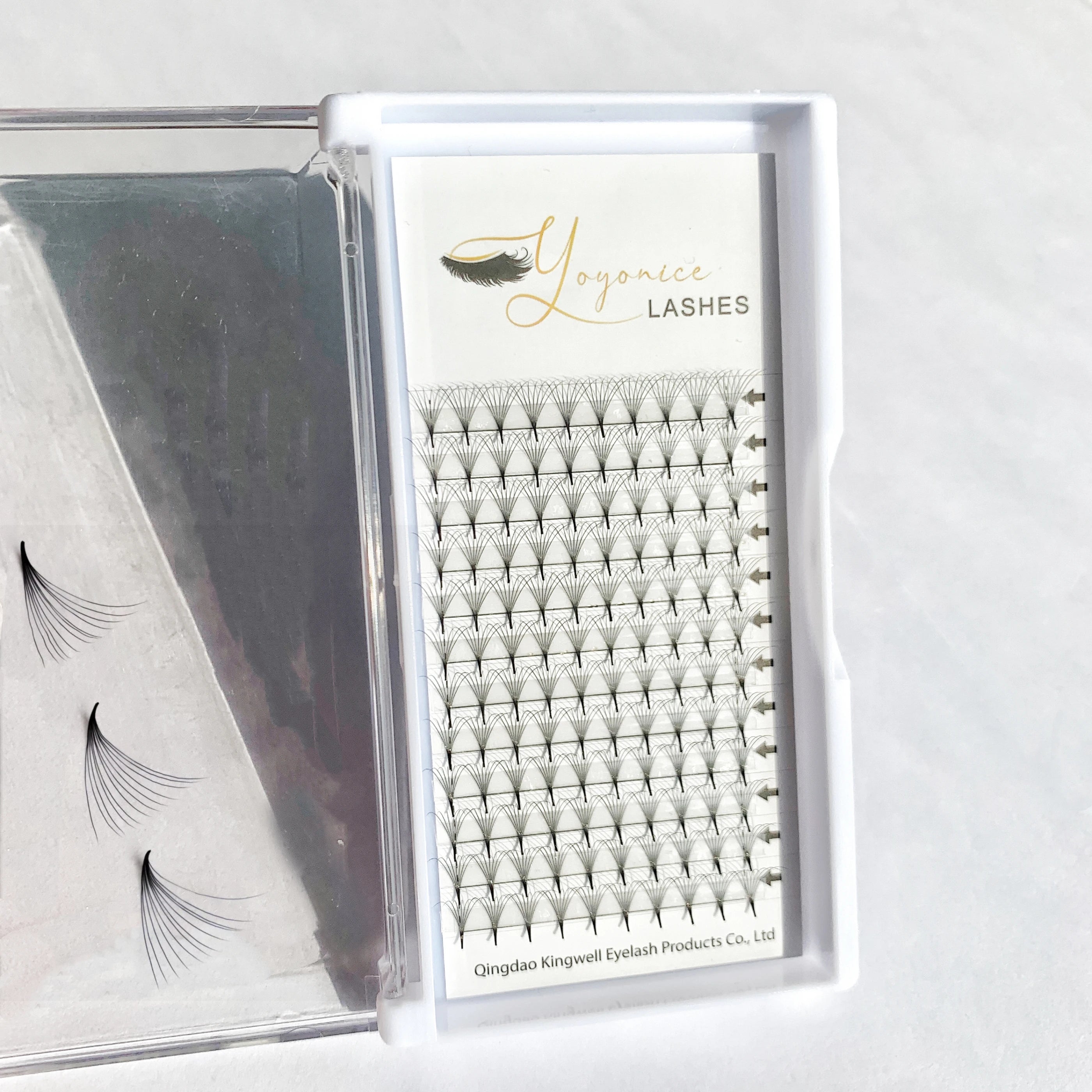0.03mm 12D 14D 16D 20D Korean PBT Fiber Pointy Base Premade Fans Russian Mega Volume Fan  Eyelashes