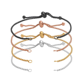 Adjustable Stainless Steel Slider Bolo Bracelets Gold Slide Extender Bracelet Women Girls Stylish Bracelet for Jewelry Making