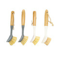 Natural Beech Wood and Bamboo Round Sisal Bristle Dish Cleaning Brush Kitchen Pot Washing Brush