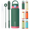 304 Double Wall Stainless Steel Water Bottle with Pop-up Lid Water Bottle for Sport Outdoor Water Bottle with a Straw