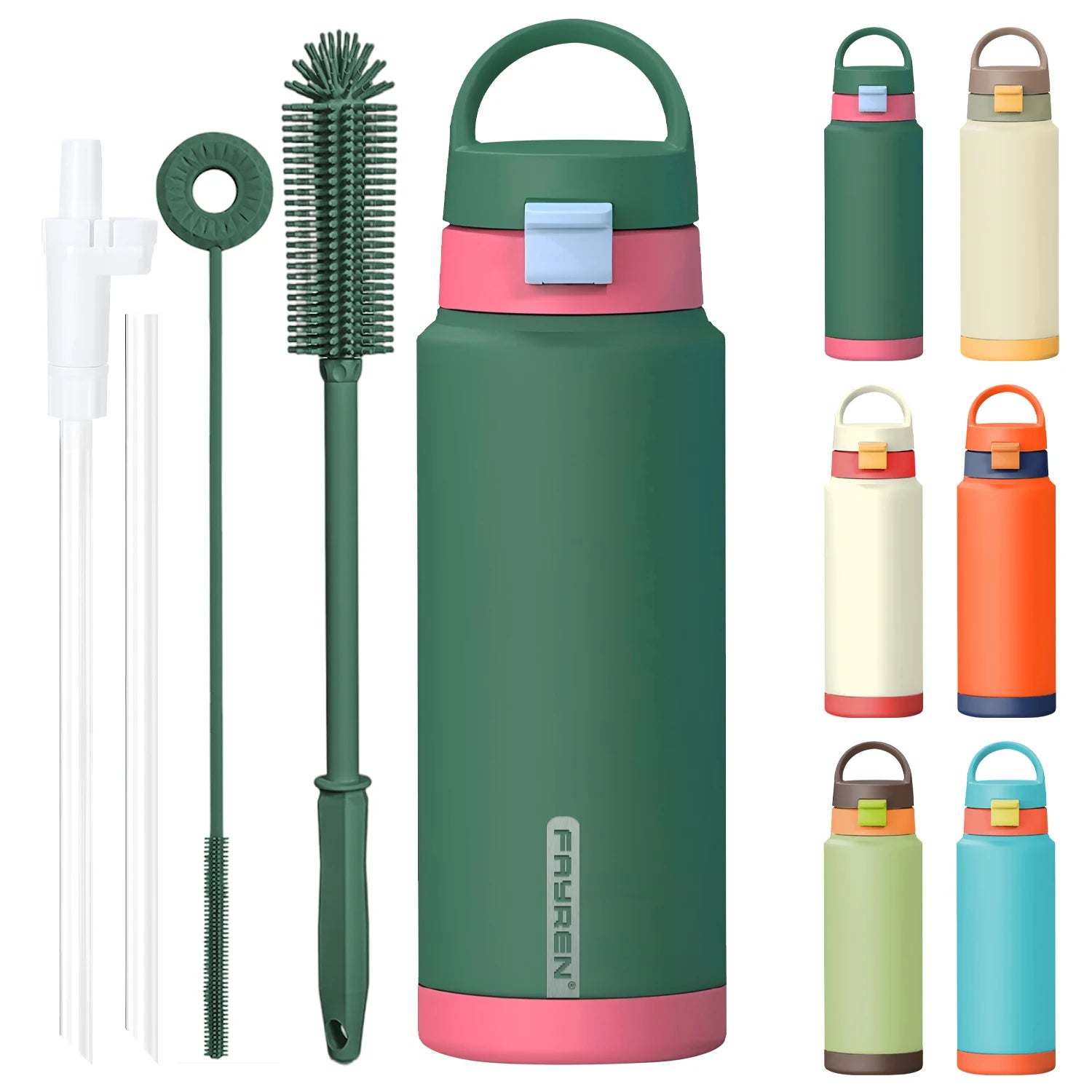 304 Double Wall Stainless Steel Water Bottle with Pop-up Lid Water Bottle for Sport Outdoor Water Bottle with a Straw