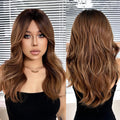 Stock Heat Resistant Fiber Brown Wave Curly Hair Synthetic Wig Black Hair Root Curly Hair Matte High Density African Girl