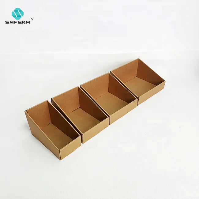 Kraft Corrugated Counter Stand Packaging Box Pdq Display Box Portable Single Compartment Storage Bin for Tabletop Use