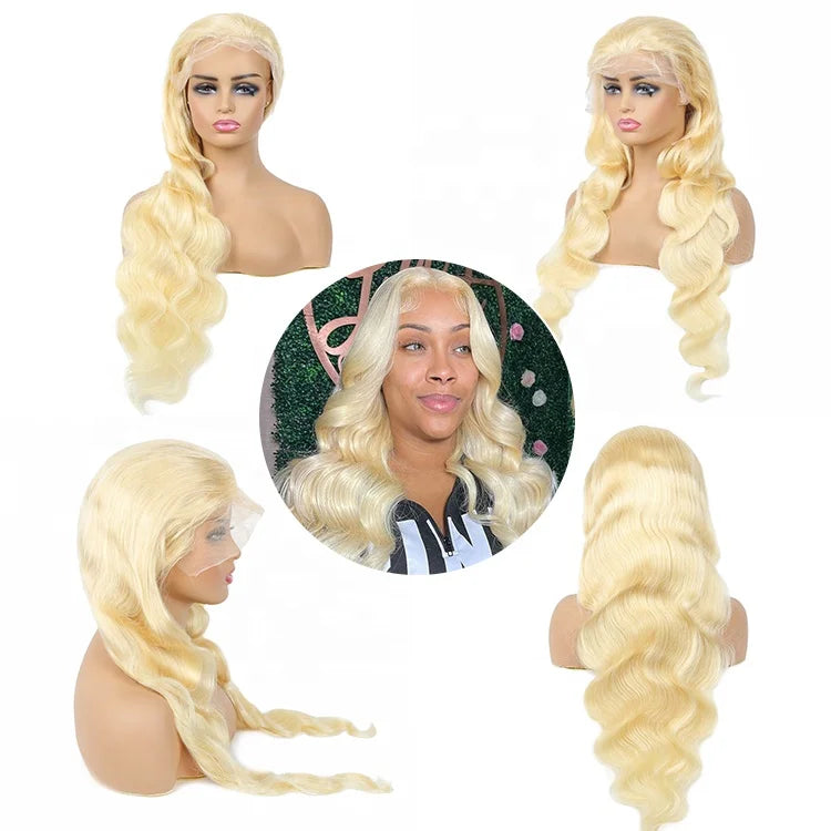 Body Wave 13x4 HD Lace Frontal Wig Human Hair Wigs Glueless for Black Women 38 40 Inch 613 Honey Blonde Brazilian Hair Wigs