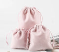 Recyclable Velvet Pouch Bags with Custom Foil Logo Small Drawstring Gift Packaging for Jewelry Cosmetics
