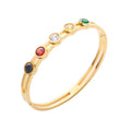 Women Silver Magnetic Clasp Double Wire Crystal Large Bangle Stainless Steel Bracelet