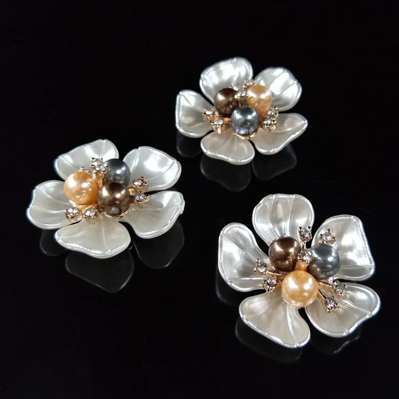 Wholesale Alloy Diamond Accessories Flower DIY Handmade Pearl Hair Accessories